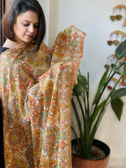 Off-White Chinon Dupatta with Aari Embroidery
