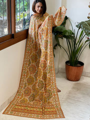 Off-White Chinon Dupatta with Aari Embroidery