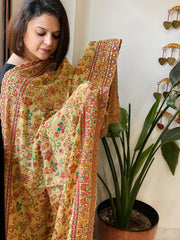 Beige Chinon Dupatta with Aari Embroidery