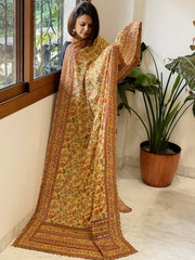 Beige Chinon Dupatta with Aari Embroidery