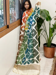 Cotton Silk Clamp Dyed Dupatta