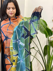 Cotton Silk Clamp Dyed Dupatta