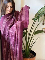 Wine Kota Cotton Handblock Printed Dupatta