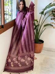 Wine Kota Cotton Handblock Printed Dupatta