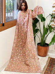 Antique Rose Parsi Gara Embroidery Dupatta in Georgette
