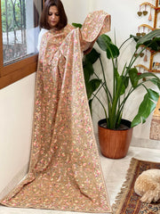 Fawn Parsi Gara Embroidery Dupatta in Georgette