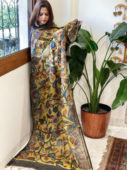 Handpainted Kalamkari Dupatta in Chanderi Silk