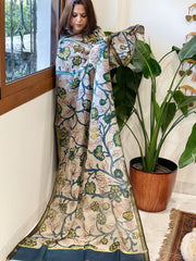 Handpainted Kalamkari Dupatta in Chanderi Silk