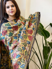 Handpainted Kalamkari Dupatta in Chanderi Silk