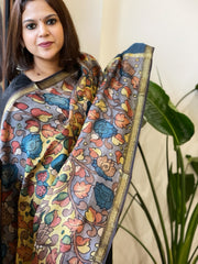 Handpainted Kalamkari Dupatta in Chanderi Silk