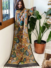 Handpainted Kalamkari Dupatta in Chanderi Silk