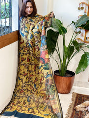 Handpainted Kalamkari Dupatta in Chanderi Silk