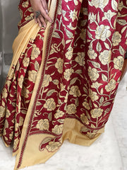 Handmade Nakshi Kantha Saree in Pure Silk