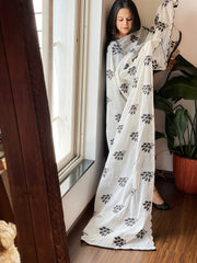 Off-White Cotton Dupatta with Embroidered Butas