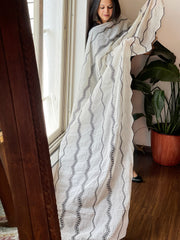 Off-White Cotton Dupatta with Thread Embroidery