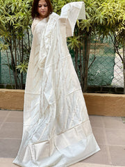 Ivory Handwoven Banarasi Dupatta in Pure Silk
