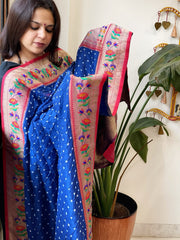 Bandhani with Woven Paithani Dupatta in Fine Blended Silk