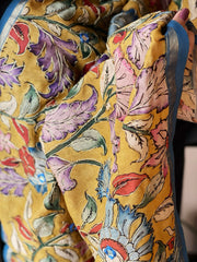 Handpainted Kalamkari Dupatta with Thread & Mirror Handwork in Chanderi Silk