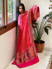Bandhani with Woven Paithani Dupatta in Fine Blended Silk