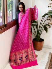 Bandhani with Woven Paithani Dupatta in Fine Blended Silk