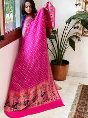 Bandhani with Woven Paithani Dupatta in Fine Blended Silk