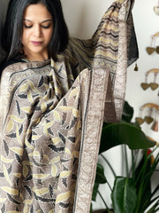Kashish Ajrakh Handblock Printed Dupatta on Chanderi Silk
