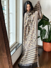 Kashish Ajrakh Handblock Printed Dupatta on Chanderi Silk