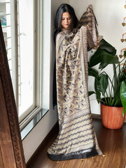 Kashish Ajrakh Handblock Printed Dupatta on Chanderi Silk