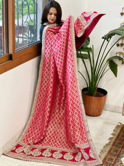 Woven Bandhej Banarasi Dupatta in Fine Georgette with Zardosi Work