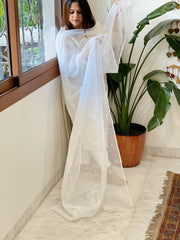 Kota Cotton Dupatta with Thread Embroidery and Mirror Work