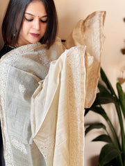 Lucknowi with Mukaish Handwork in Pure Tussar Silk