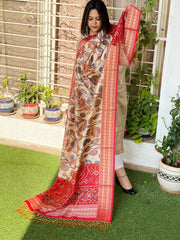 Printed Kalamkari with Patola Pallu Dupatta in Fine Art Silk