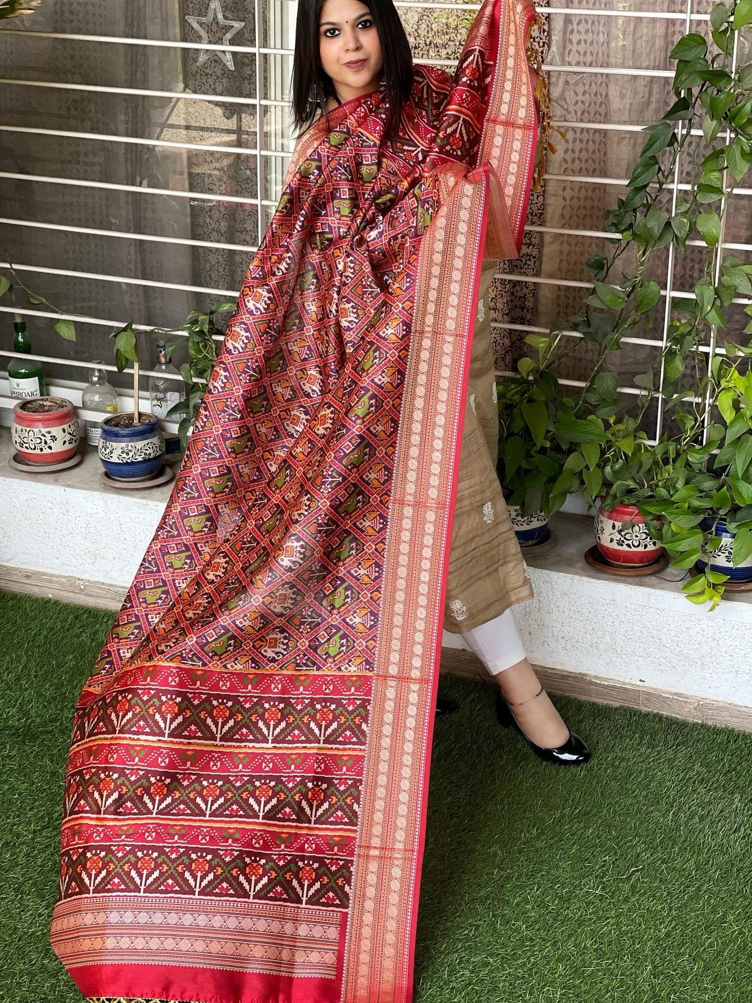 Printed Patola Dupatta in Fine Art Silk