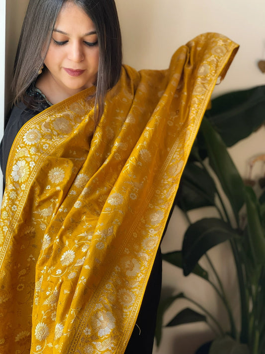Silk Dupatta with Sona Rupa Zari Weaving