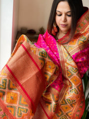 Woven Designer Patola Dupatta in Silk