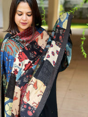 Ajrakh Patchwork Dupatta in Modal Silk - Masakalee