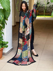 Ajrakh Patchwork Dupatta in Modal Silk - Masakalee