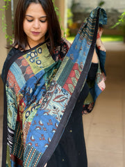 Ajrakh Patchwork Dupatta in Modal Silk - Masakalee