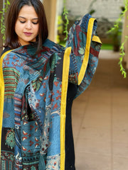 Ajrakh Patchwork Dupatta in Modal Silk - Masakalee