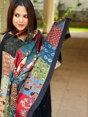 Ajrakh Patchwork Dupatta in Modal Silk - Masakalee