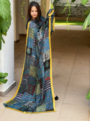 Ajrakh Patchwork Dupatta in Modal Silk - Masakalee