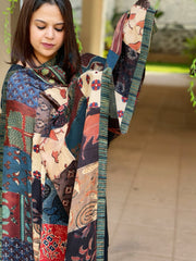 Ajrakh Patchwork Dupatta in Modal Silk - Masakalee