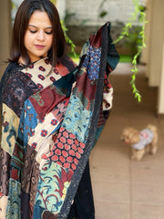 Ajrakh Patchwork Dupatta in Modal Silk - Masakalee