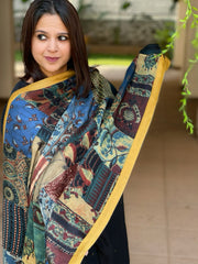 Ajrakh Patchwork Dupatta in Modal Silk - Masakalee