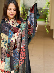 Ajrakh Patchwork Dupatta in Modal Silk - Masakalee