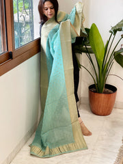 Aqua Woven Banarasi Dupatta in Tissue - Masakalee