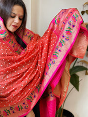 Bandhani with Woven Paithani Dupatta in Fine Blended Silk - Masakalee