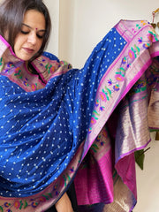 Bandhani with Woven Paithani Dupatta in Fine Blended Silk - Masakalee