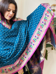 Bandhani with Woven Paithani Dupatta in Fine Blended Silk - Masakalee