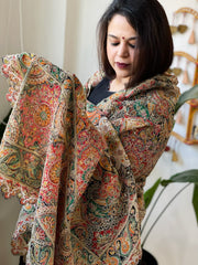 Black Chinon Dupatta with Aari Embroidery - Masakalee